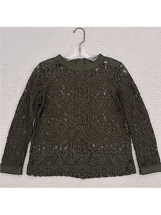 Banana Republic Tops - BANANA REPUBLIC CORDED LACE, GREEN BLOUSE WITH BACK BUTTONS- SIZE XS